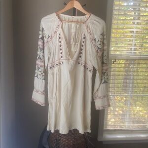Free People All My Life Embroidered Dress tribal boho hippie Sz M
